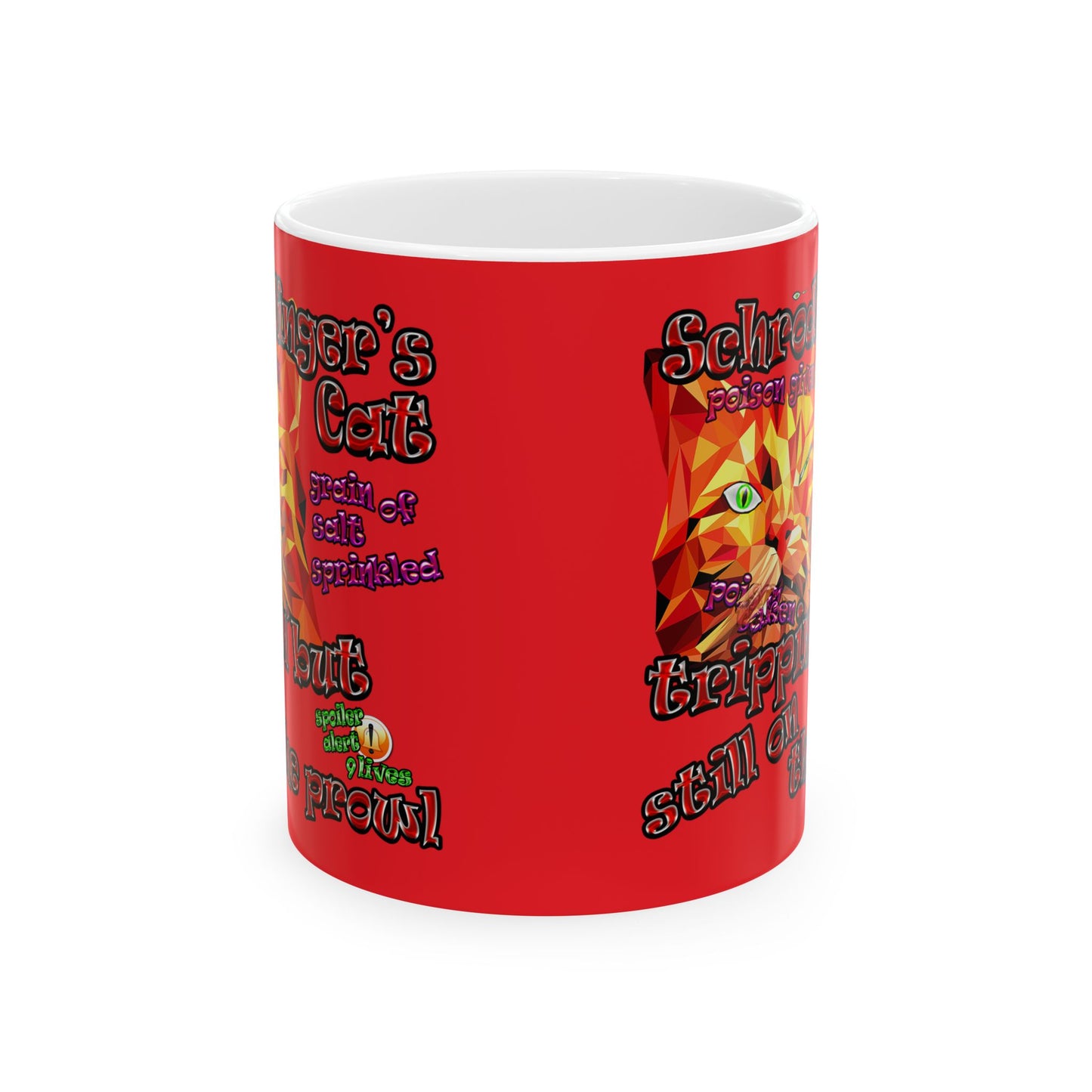 schrodinger's cat - White Mug (red)