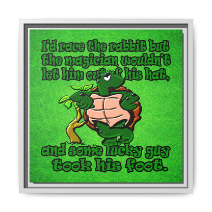 turtle race - framed canvas art (green turf)