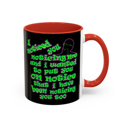 noticed you noticing - Accent Mug (black)