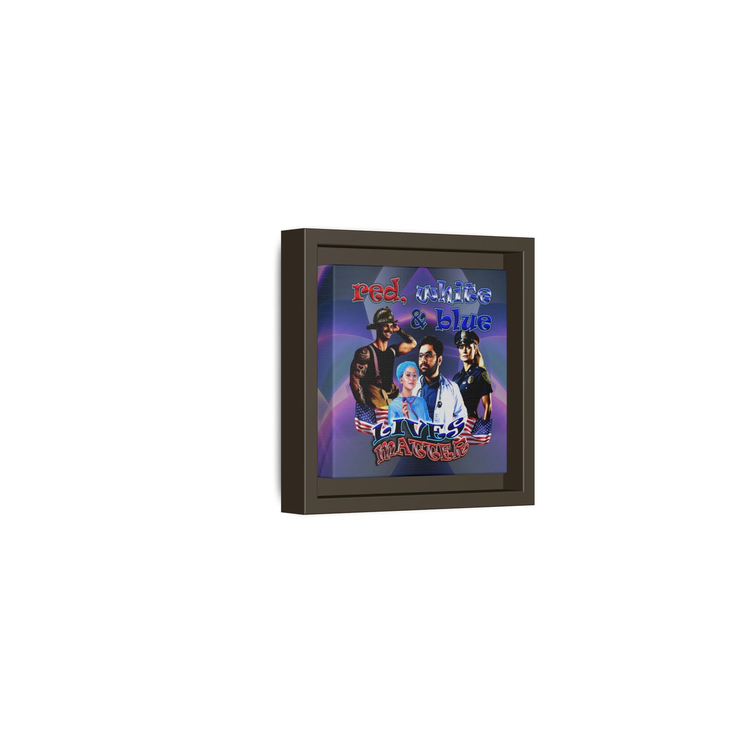 rw&b lives matter - framed canvas art (grey-pink wave)