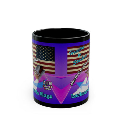 shoot for the stars - Black Mug (purple-pink wave)