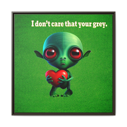 I don't care that your grey - framed canvas art (green turf)
