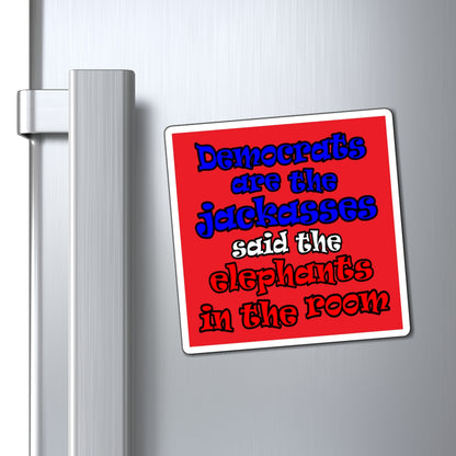 donkeys and elephants - Magnets - (red)