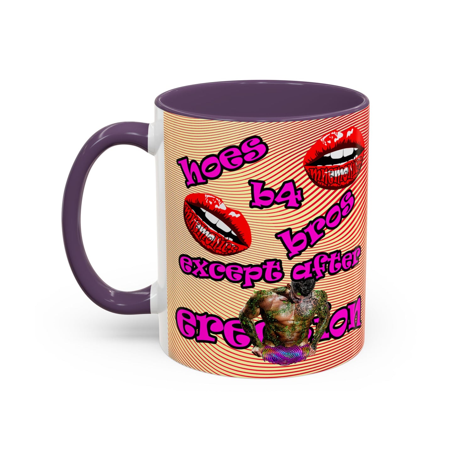 hoes b4 bros - Accent Mug (yellow-orange wave)