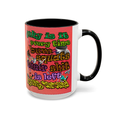 the bum's shit - Accent Mug (yellow-orange wave)