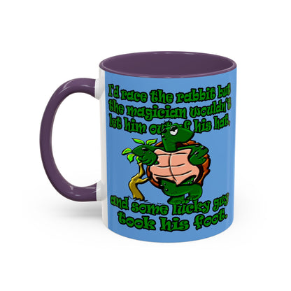 turtle race - Accent Mug (light blue)