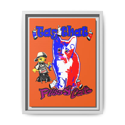 tag that - framed canvas art (orange)