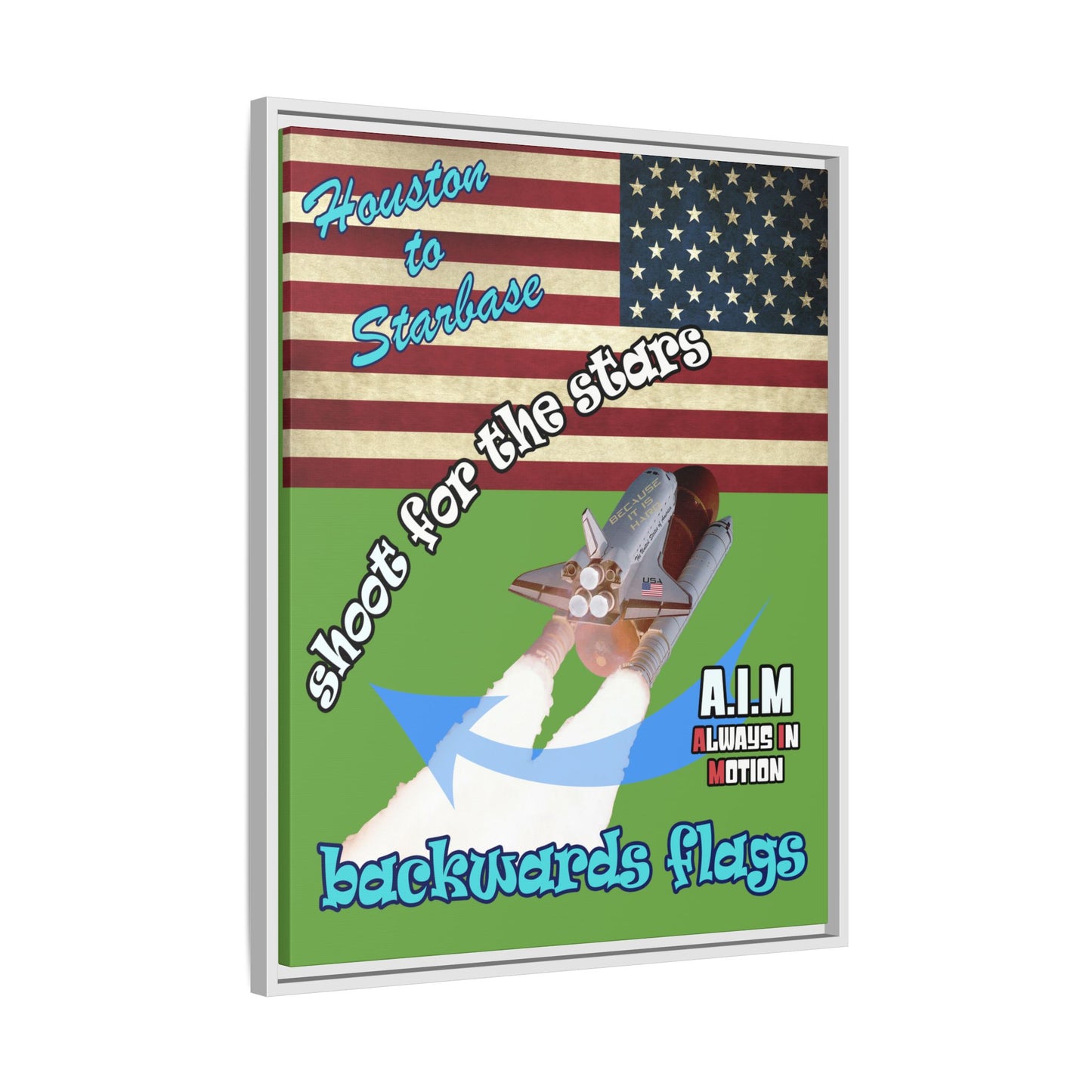 shoot for the stars - framed canvas art (green)