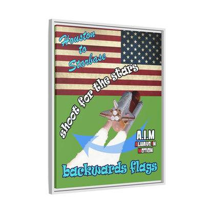 shoot for the stars - framed canvas art (green)