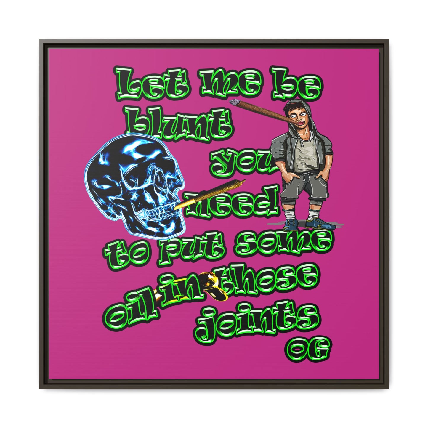 og - framed canvas art (pink)