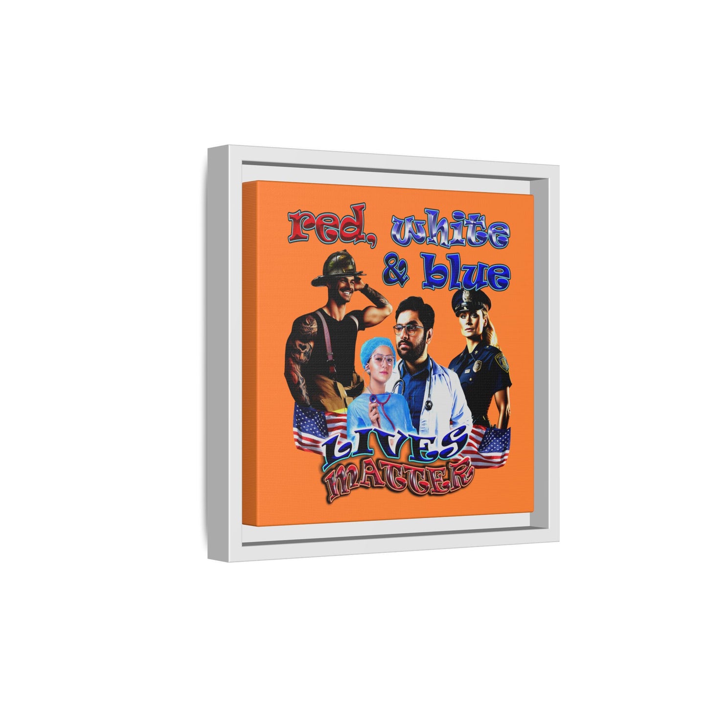 rw&b lives matter - framed canvas art (crusta)