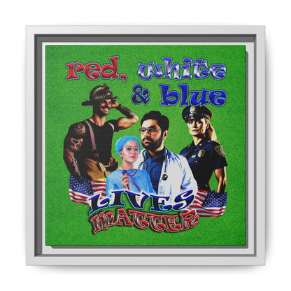 rw&b lives matter - framed canvas art (green turf)