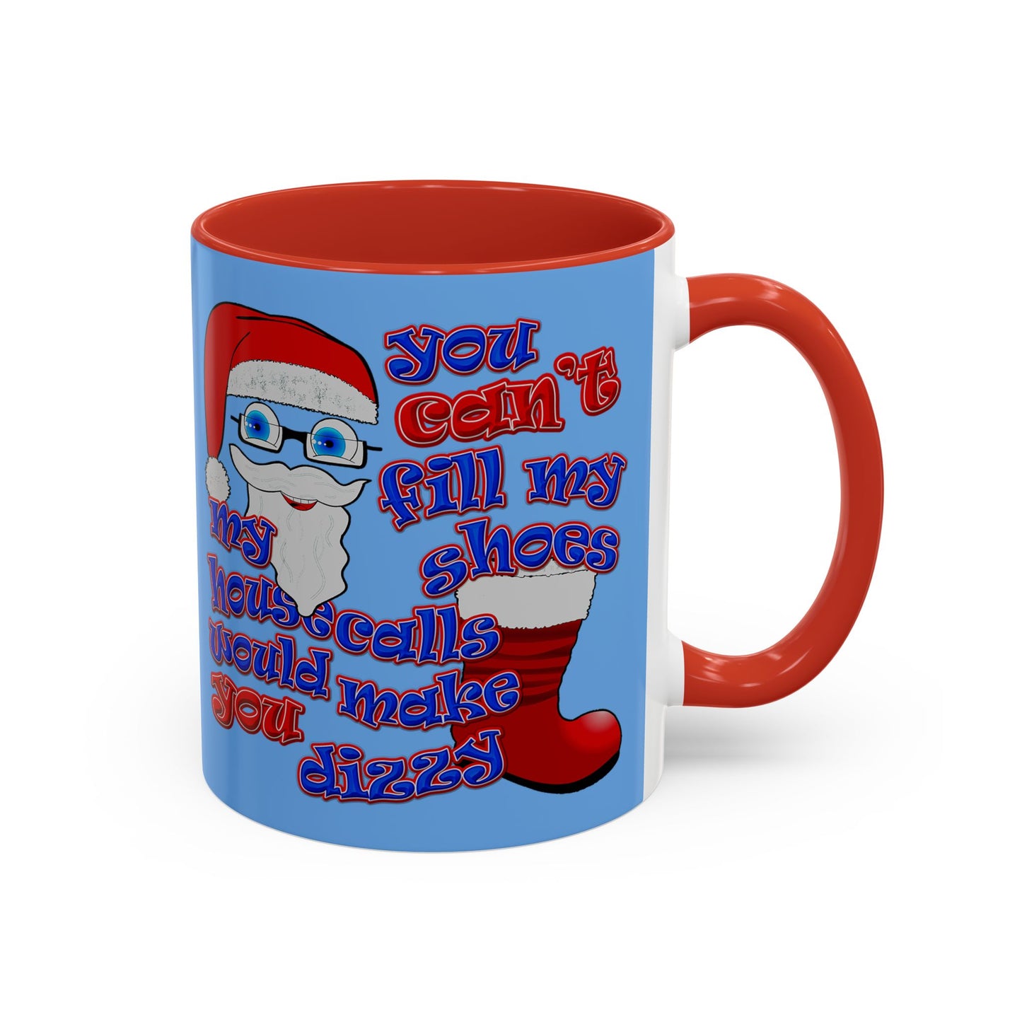 santa's shoes - Accent Mug (light blue)
