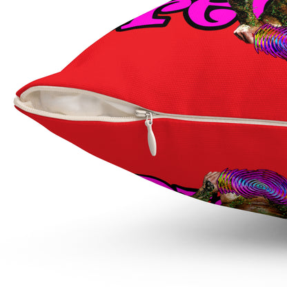 hoes b4 bros - Spun Polyester Square Pillow - (red)