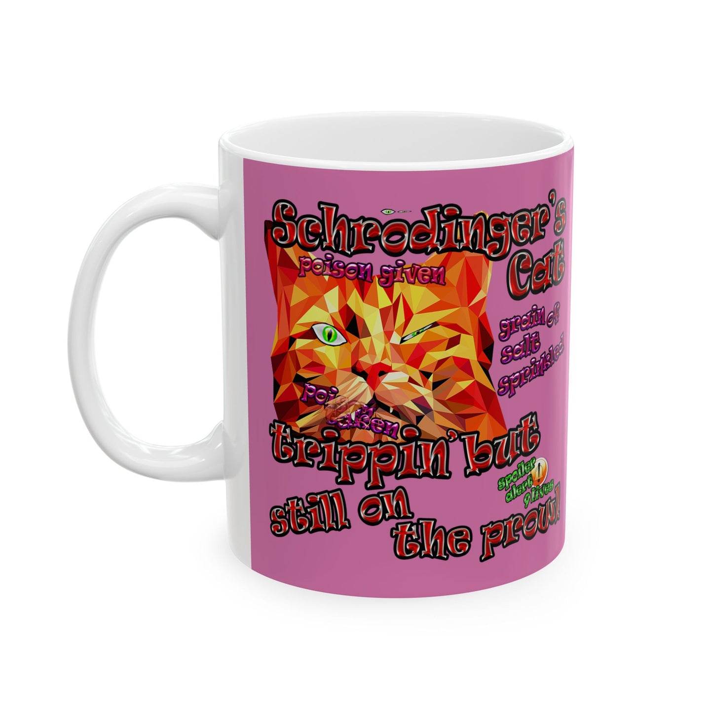 schrodinger's cat - White Mug (light pink)