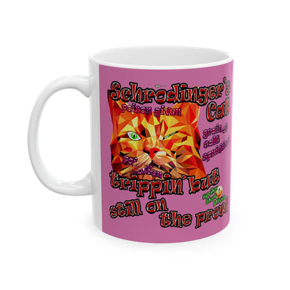 schrodinger's cat - White Mug (light pink)