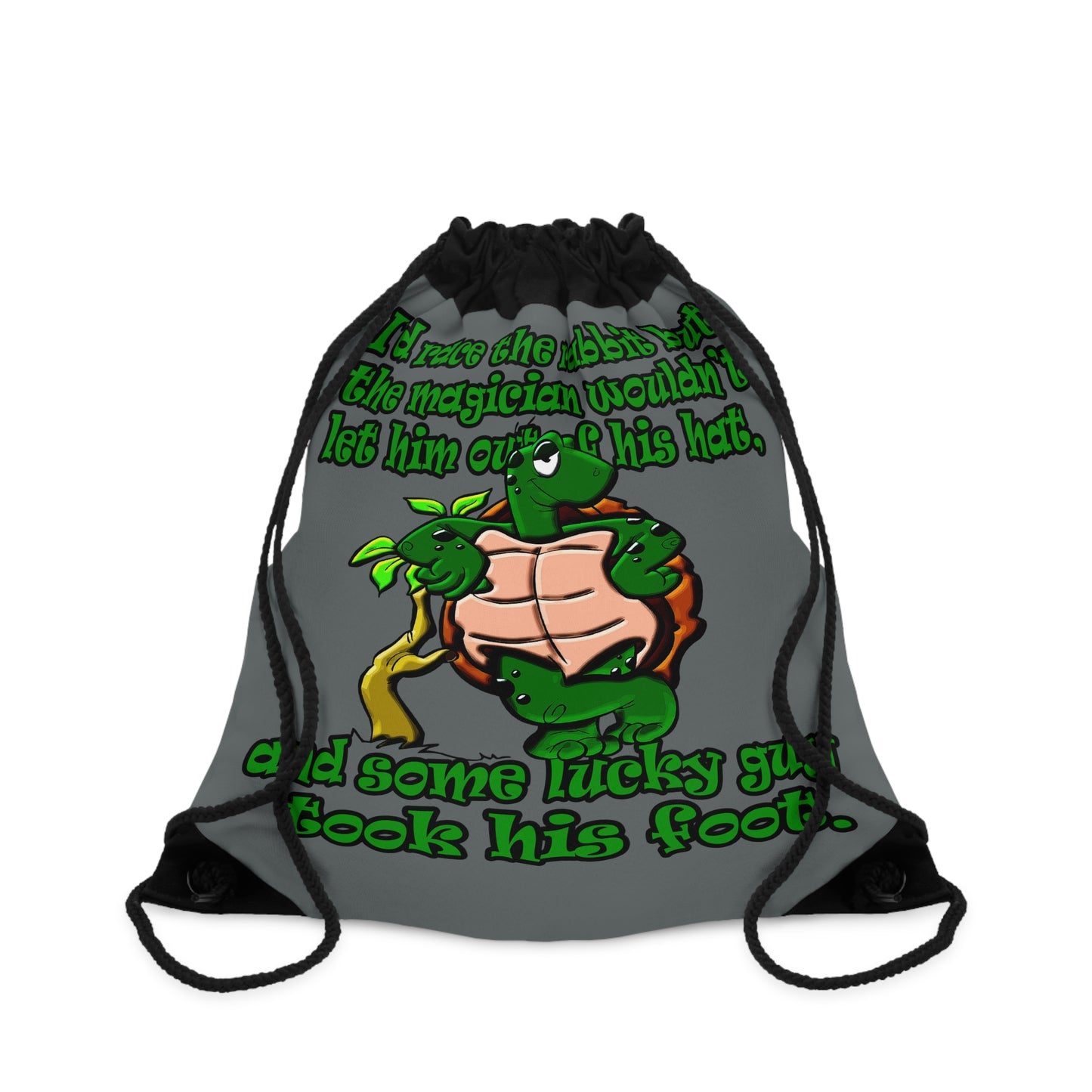 turtle race - Drawstring Bag (dark grey)