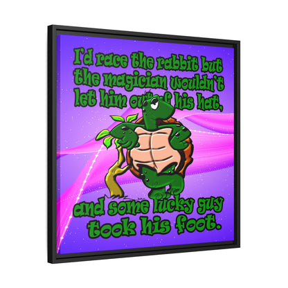 turtle race - framed canvas art (purple-pink wave)