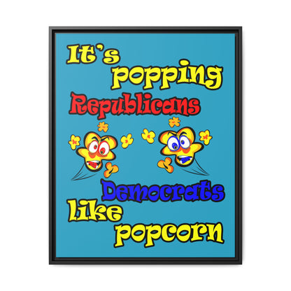 popping like popcorn - framed canvas art (turquoise)