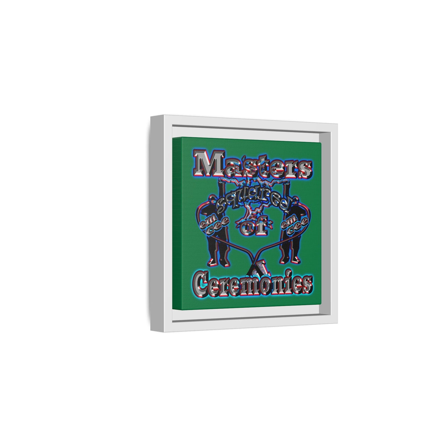 em cee squared - framed canvas art (dark green)