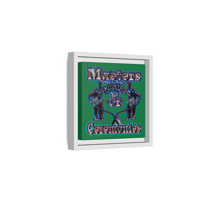 em cee squared - framed canvas art (dark green)