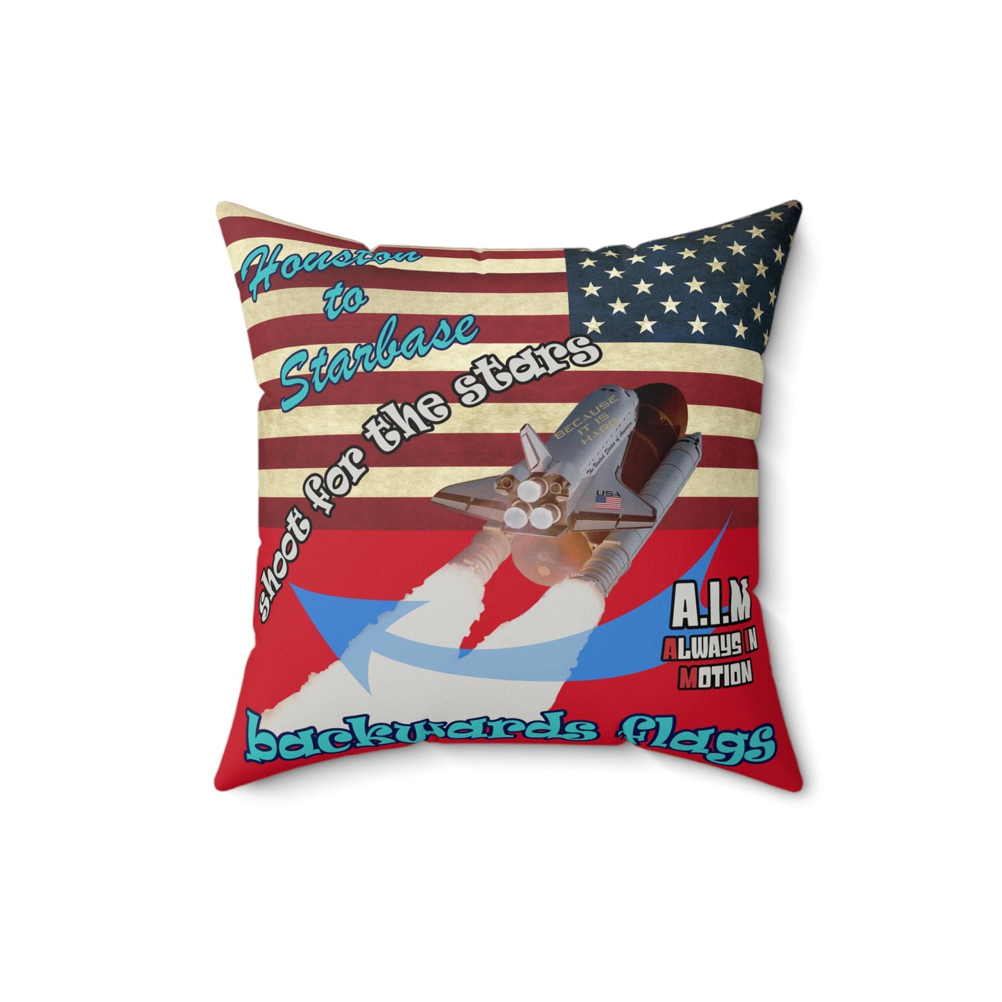 shoot for the stars - Faux Suede Square Pillow - (dark red)