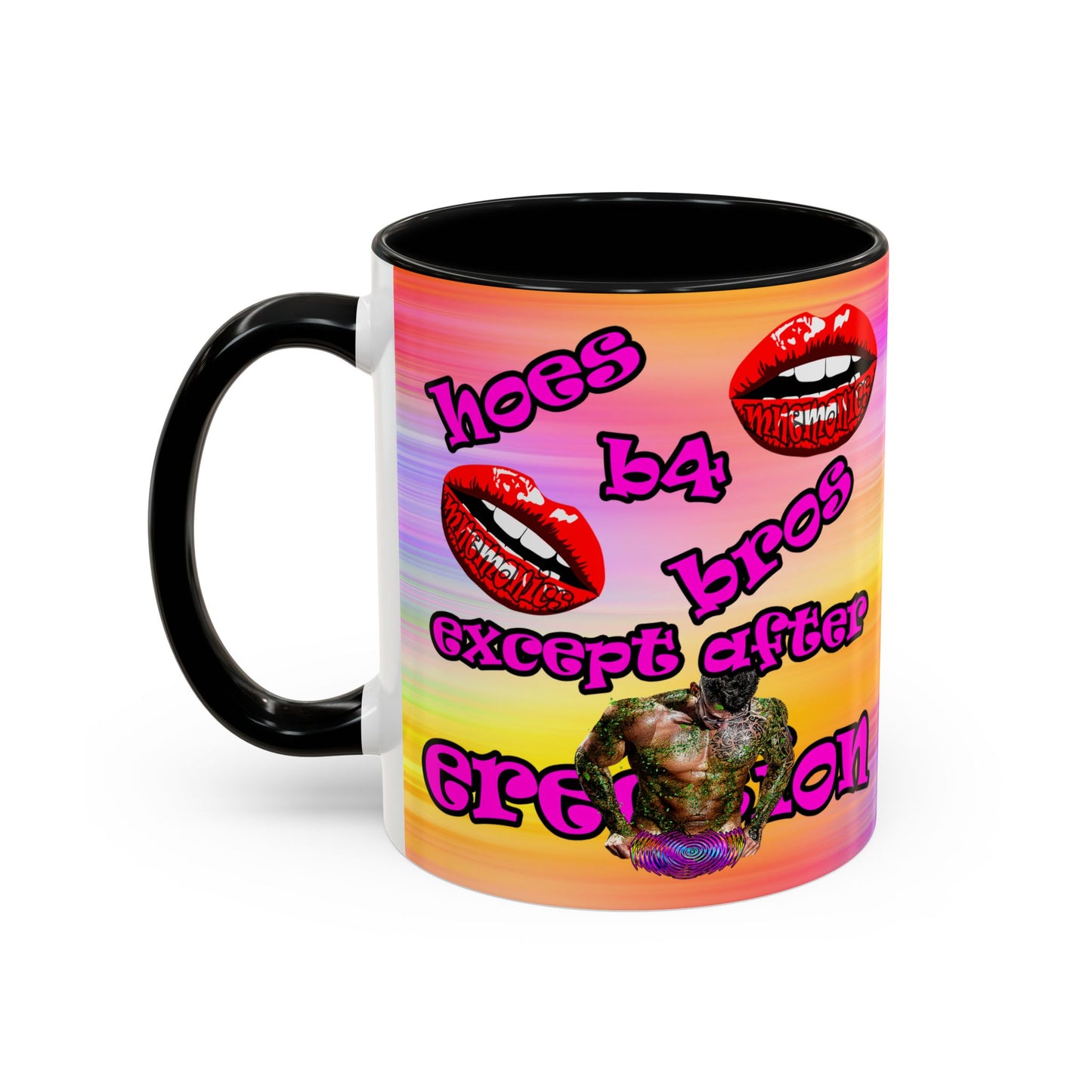 hoes b4 bros - Accent Mug (color blur)