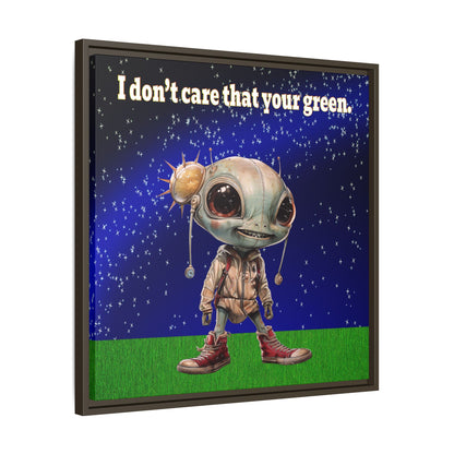 I don't care that your green - framed canvas art ('snoops' background)