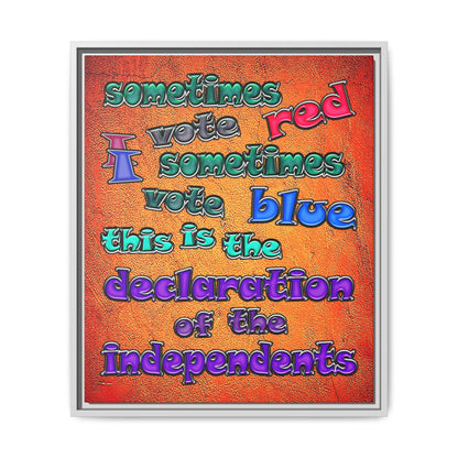 declaration of the independents - framed canvas art (burnt orange)