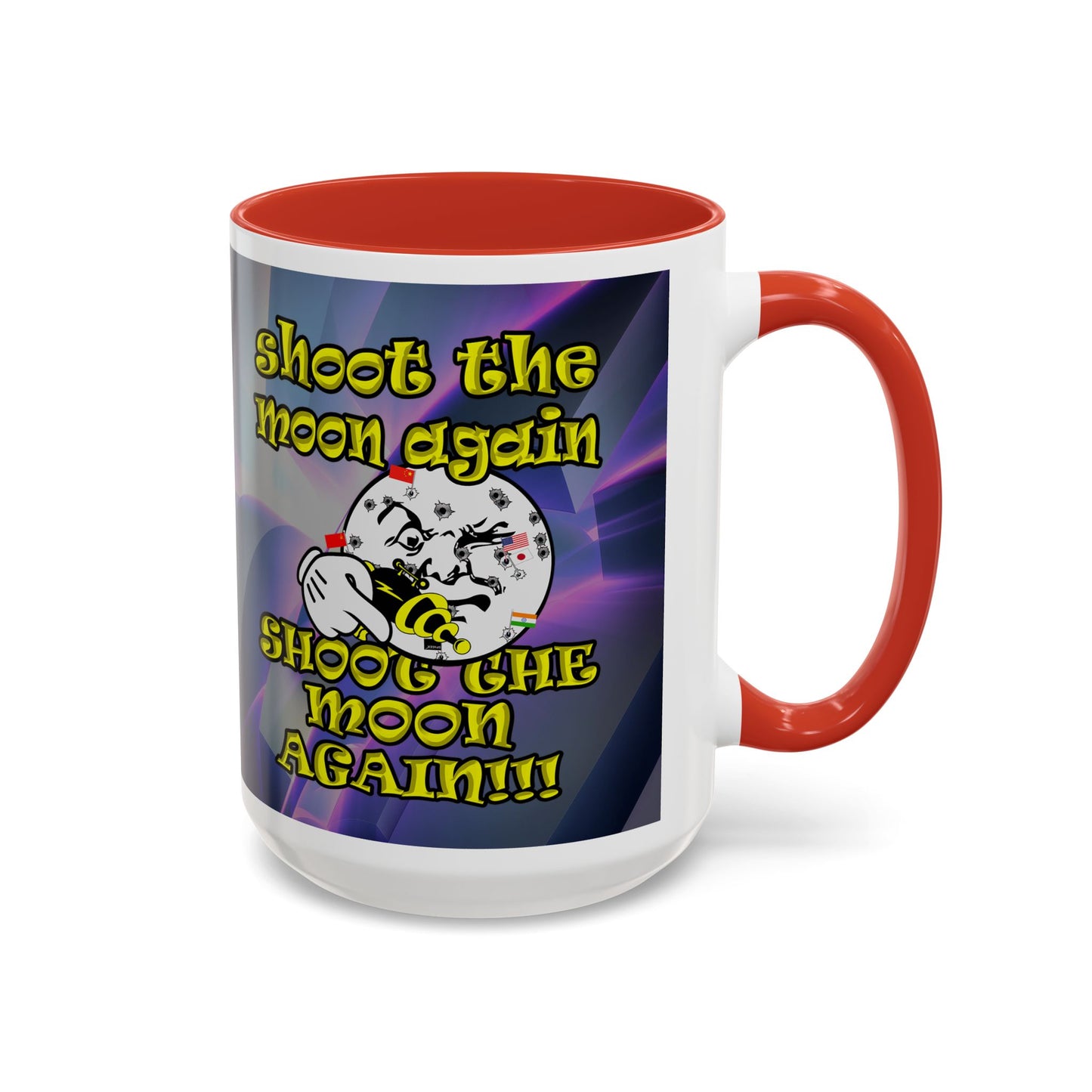 shoot the moon again - Accent Mug (grey-pink wave)