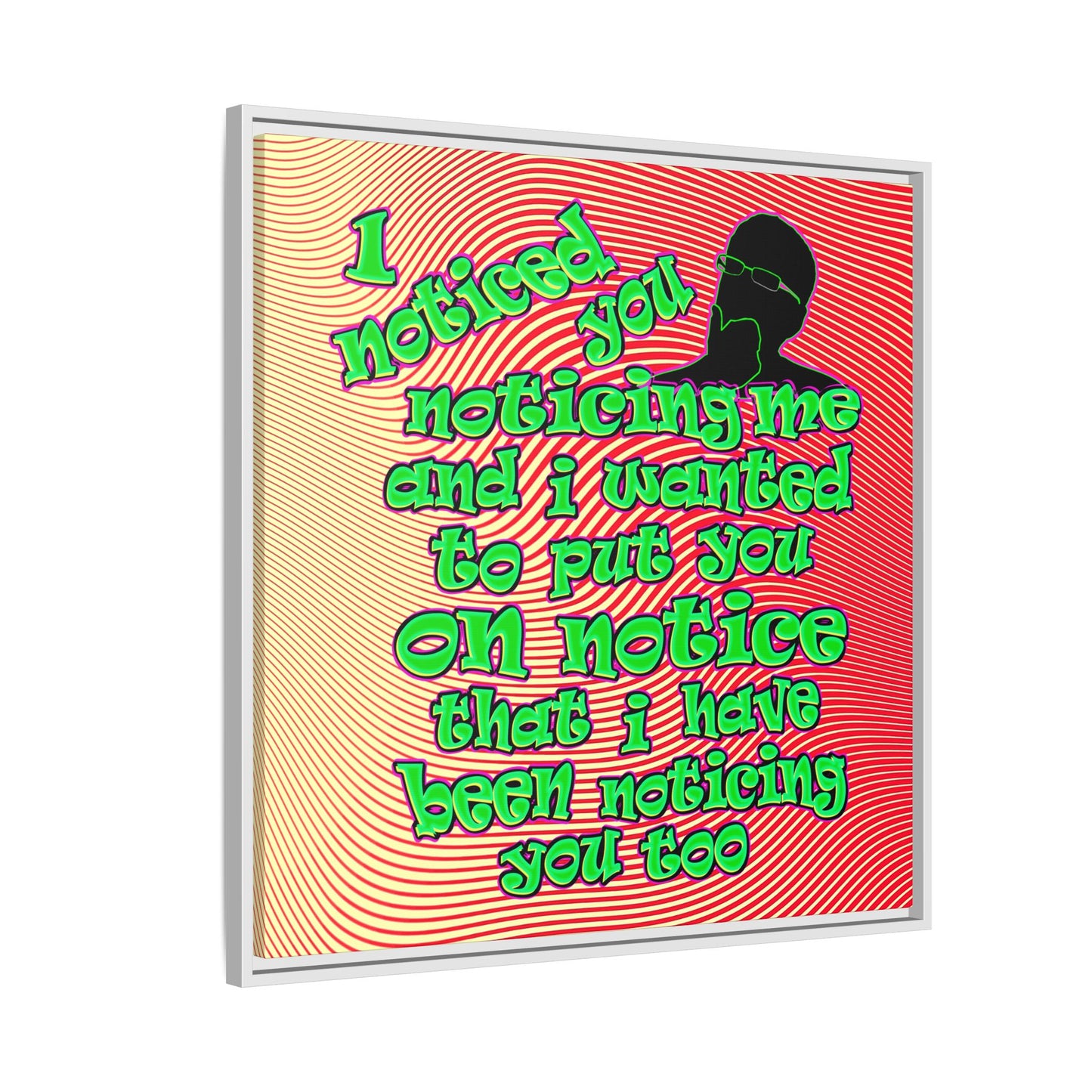 noticed you noticing - framed canvas art (yellow-orange wave)