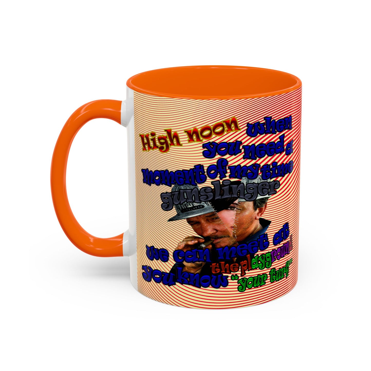 high noon - Accent Mug (yellow-orange wave)