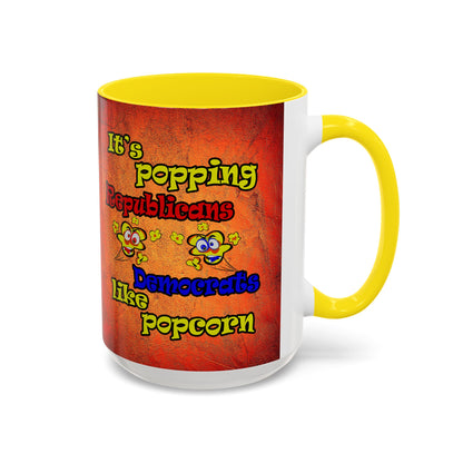 popping like popcorn - Accent Mug (burnt orange)