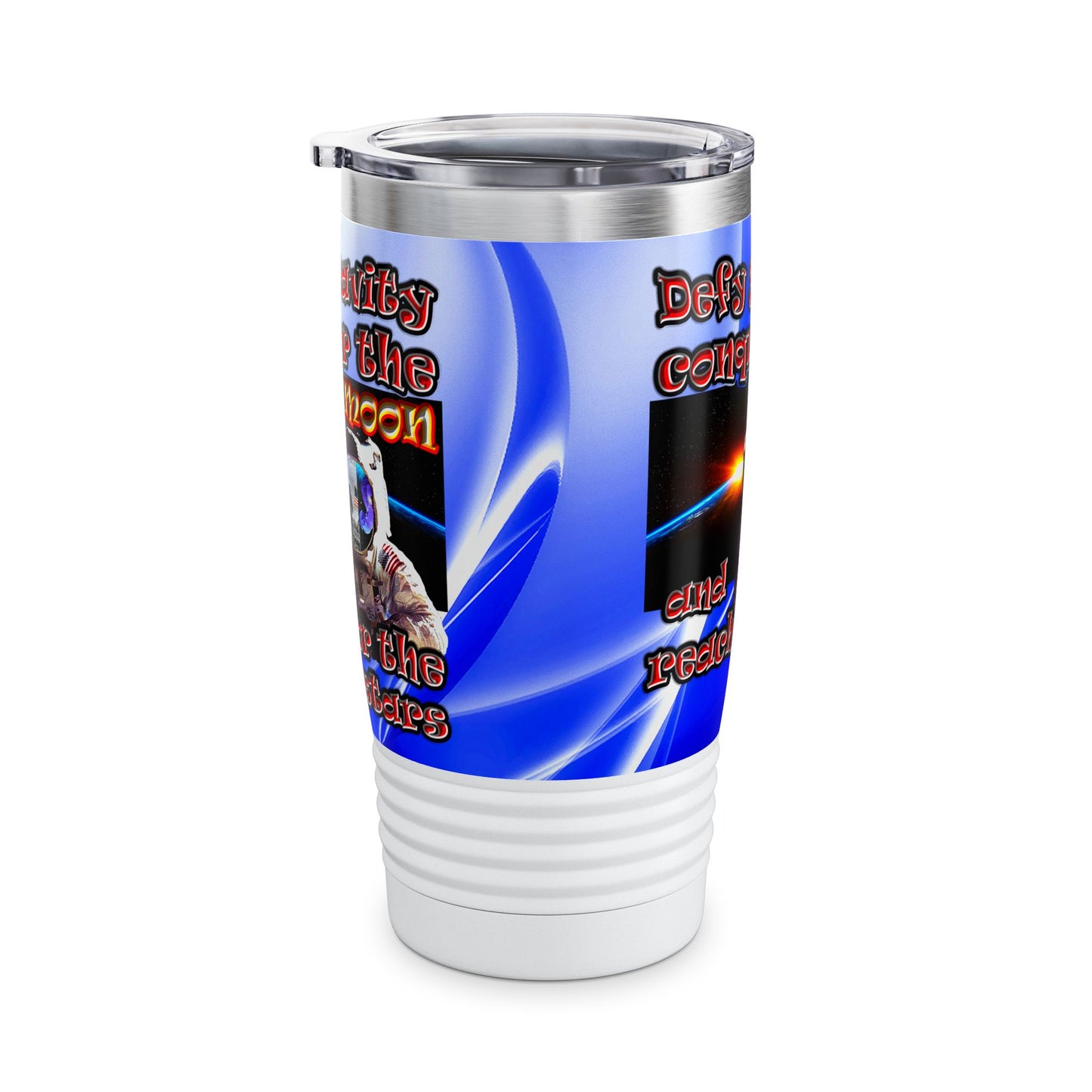 defy conquer reach - Ringneck Tumbler, 20oz (blue-white wave)