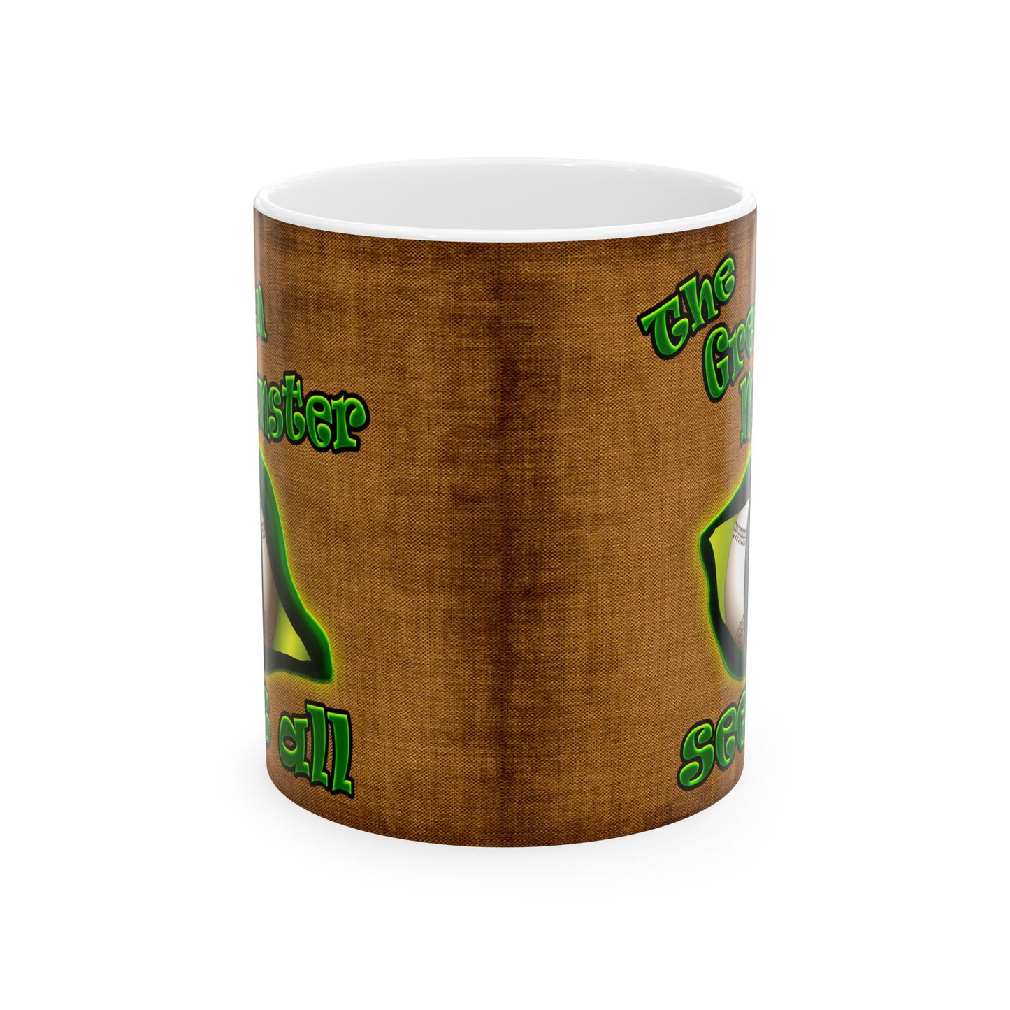 green monster - White Mug (brown papyrus)