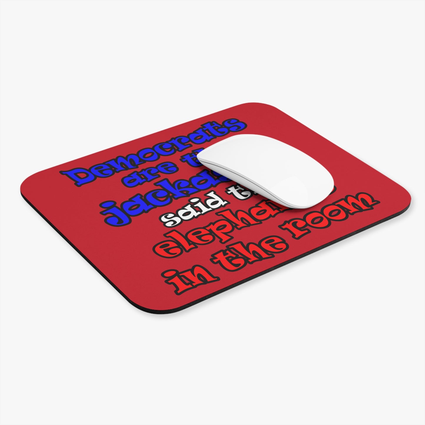 donkeys and elephants - Mouse Pad (Rectangle) (dark red)