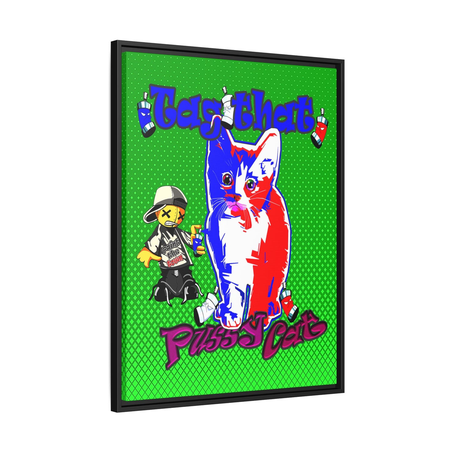 tag that - framed canvas art (logo green)