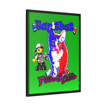 tag that - framed canvas art (logo green)