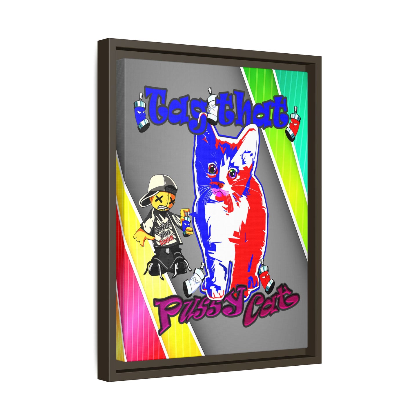 tag that - framed canvas art (rainbow split)