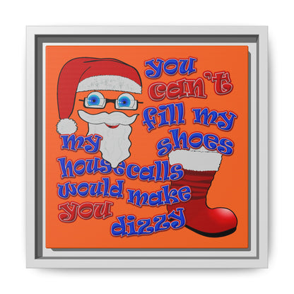 santa's shoes - framed canvas art (orange)