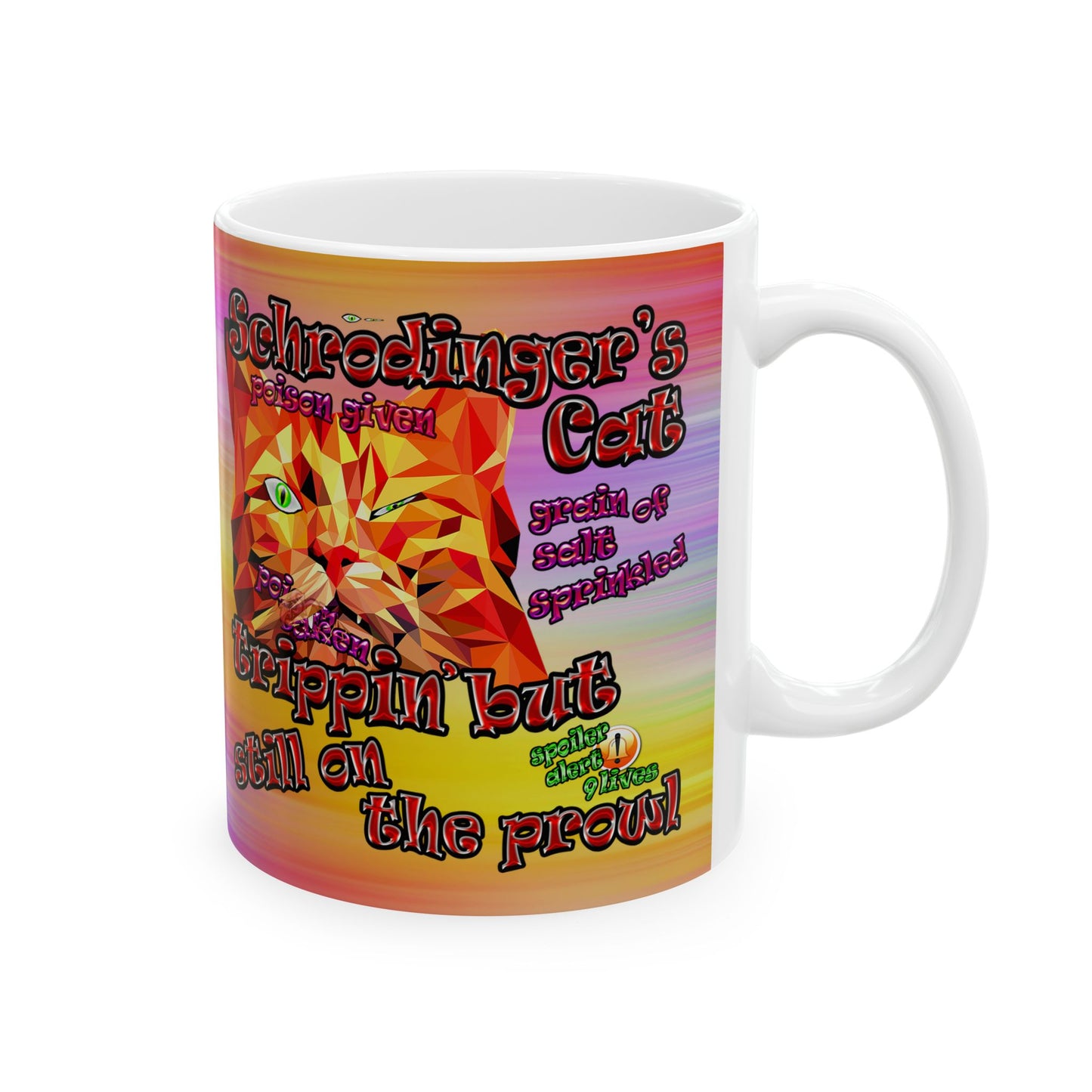schrodinger's cat - White Mug (color blur)