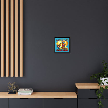 love peace - framed canvas art (turquoise)