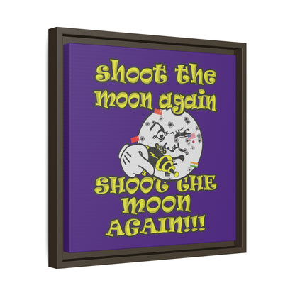 shoot the moon again - framed canvas art (purple)