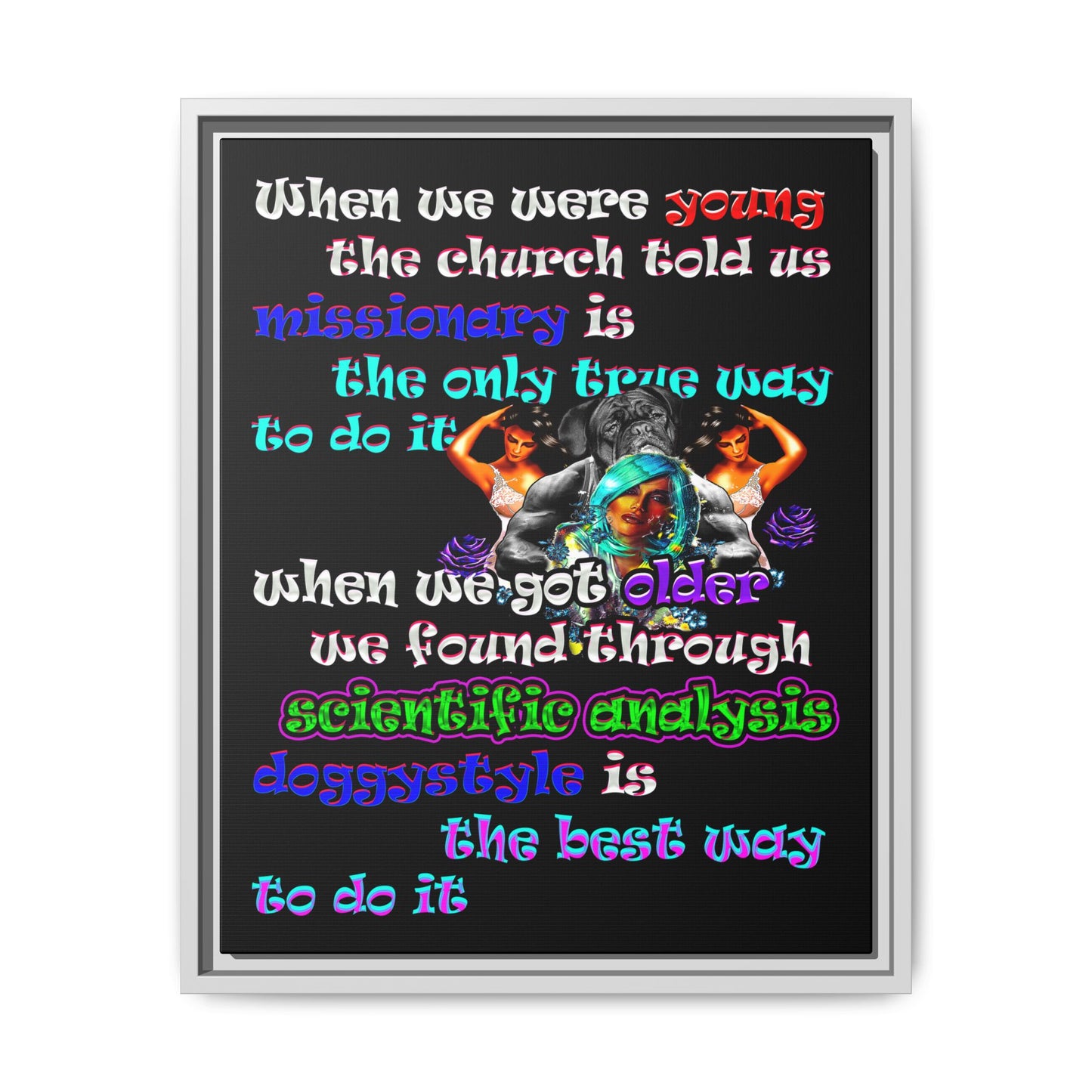 doggystyle - framed canvas art (black)