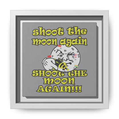 shoot the moon again - framed canvas art (grey)