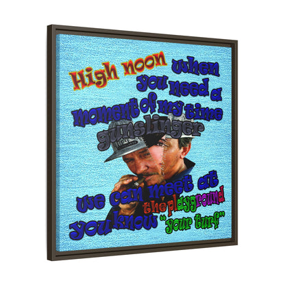 high noon - framed canvas art (faded blue)