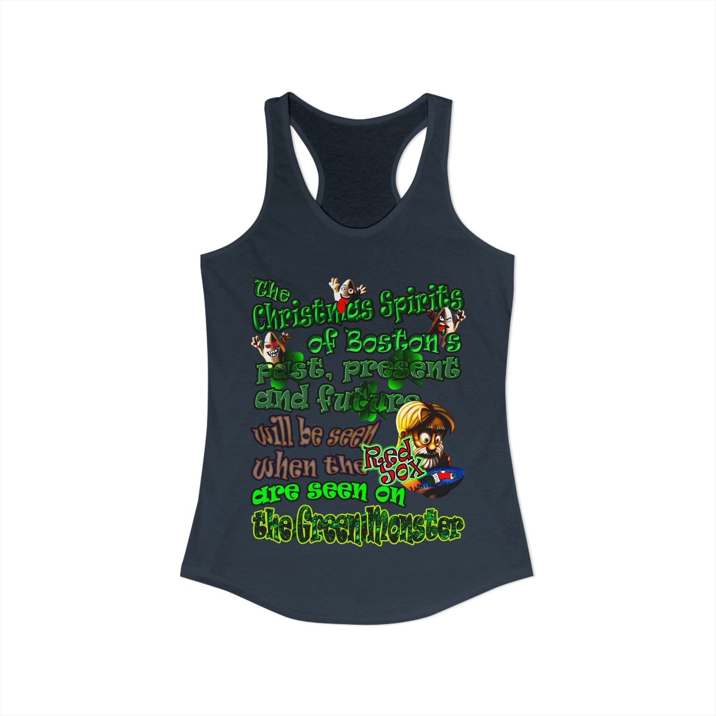 christmas spirits of boston - Women's Ideal Racerback Tank