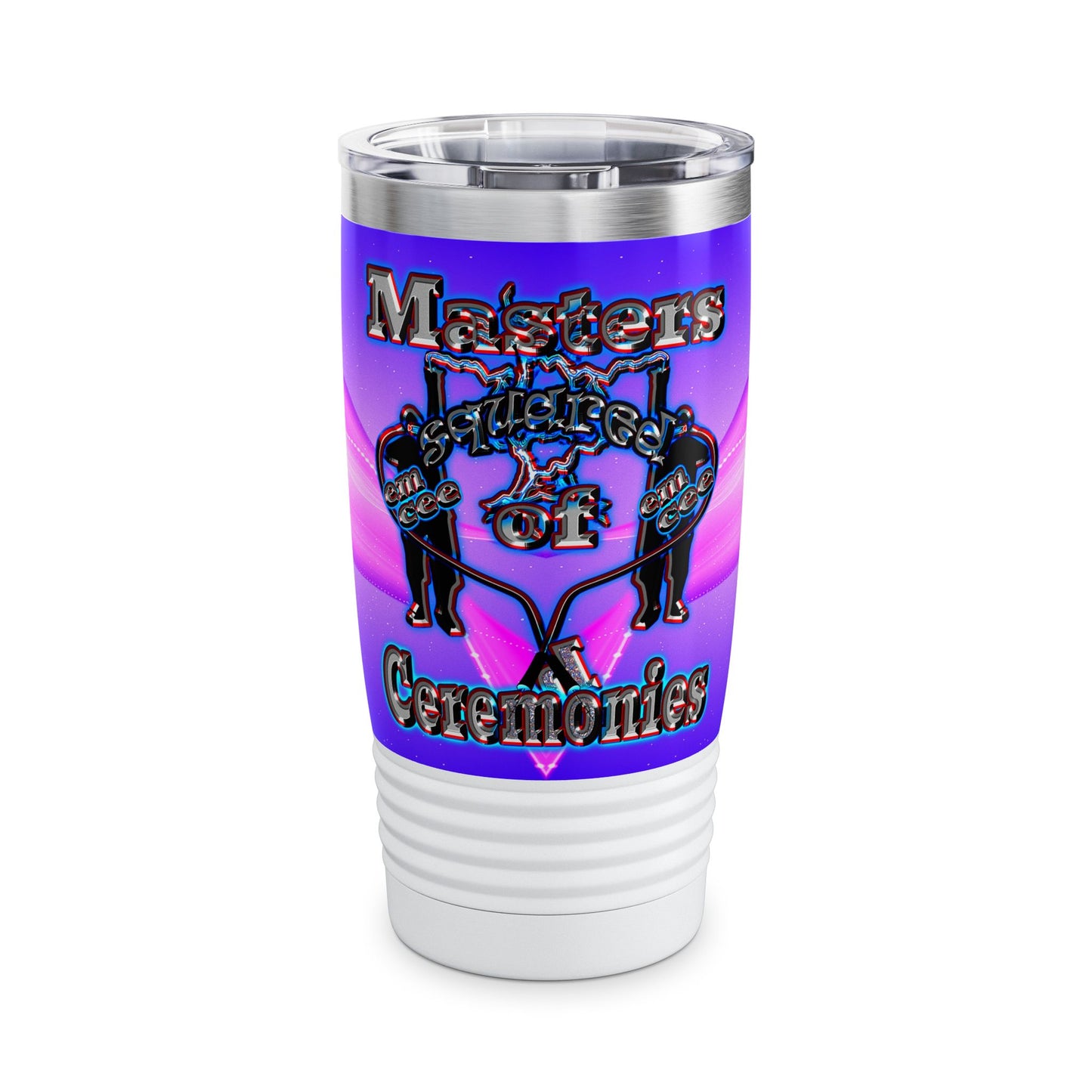 em cee squared - Ringneck Tumbler, 20oz (purple-pink wave)