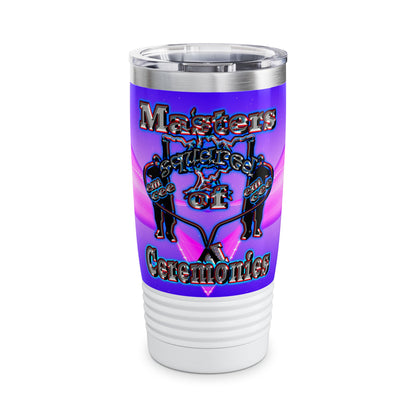 em cee squared - Ringneck Tumbler, 20oz (purple-pink wave)