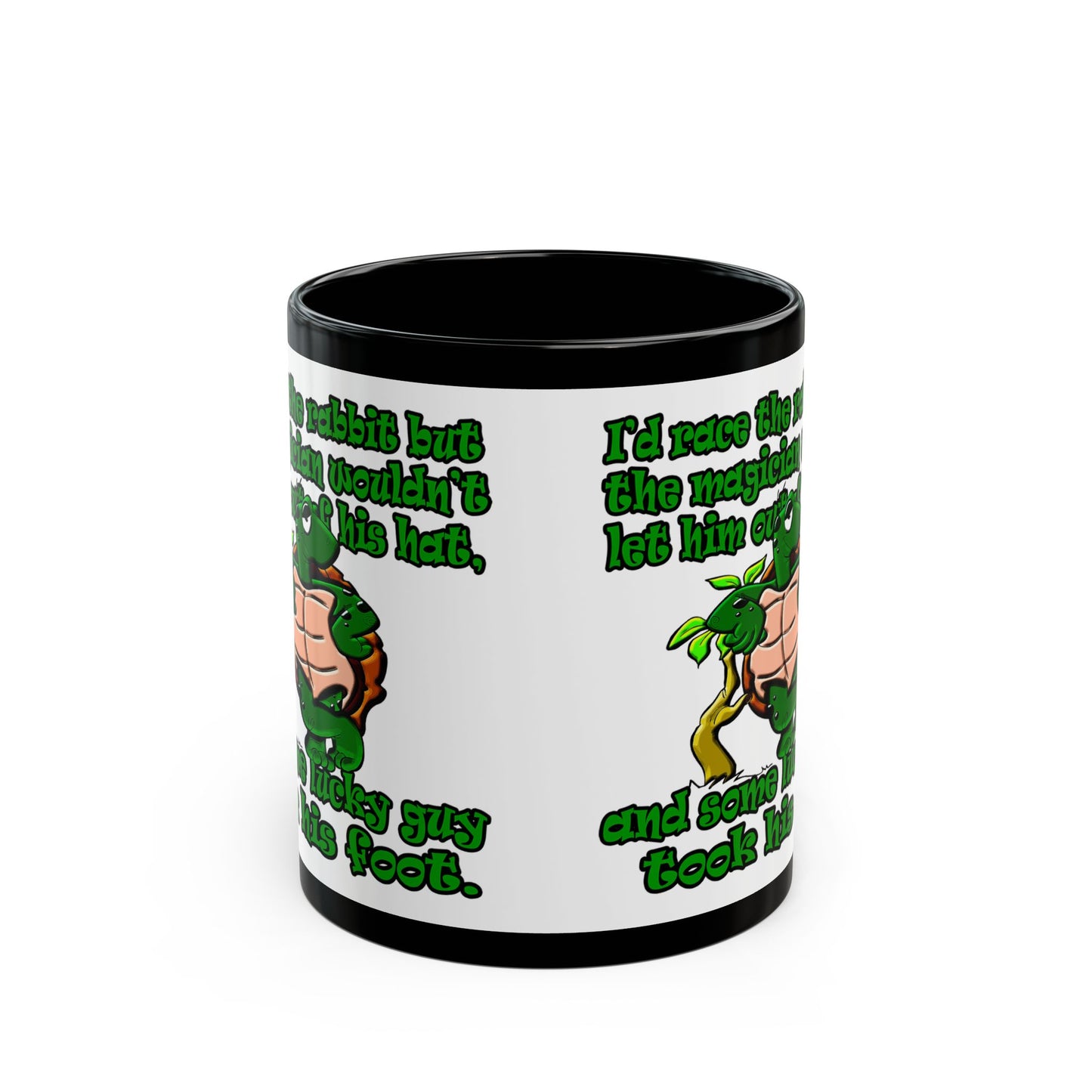 turtle race - Black Mug (white)
